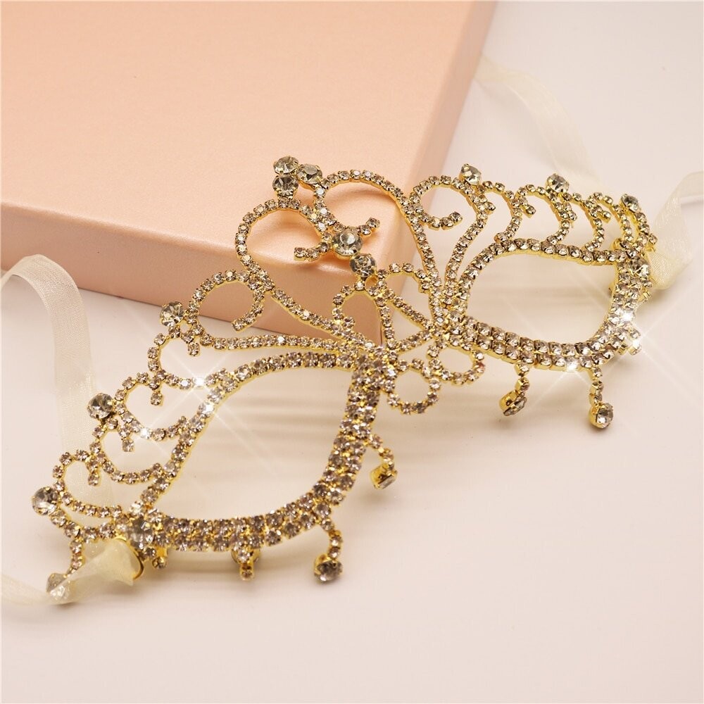 Swarovski Crystal Rhinestone Bling Eye Mask: Angelina