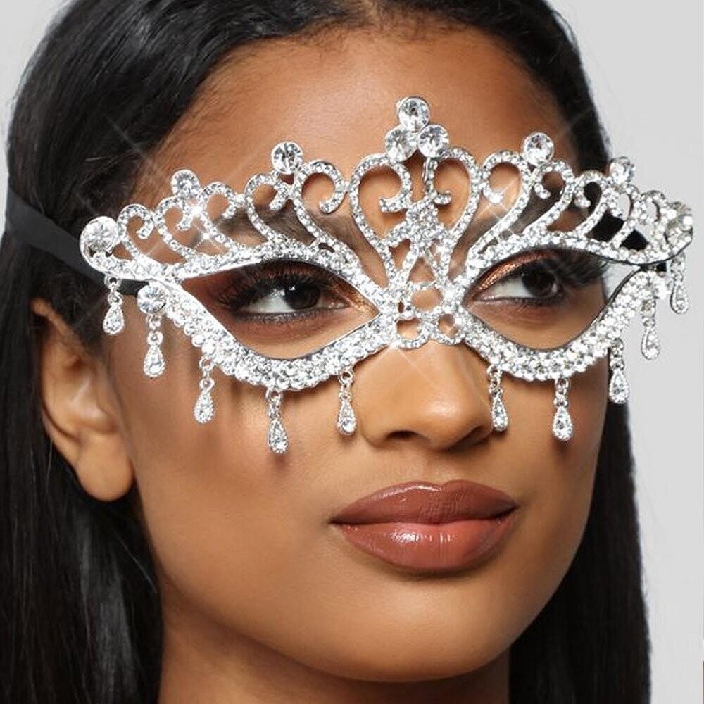 Swarovski Crystal Rhinestone Bling Eye Mask: Angelina