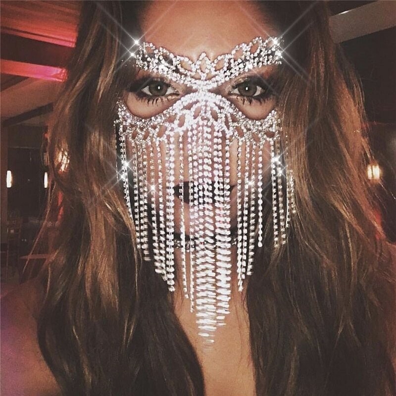 Swarovski Crystal Rhinestone Bling Eye Mask: Shania