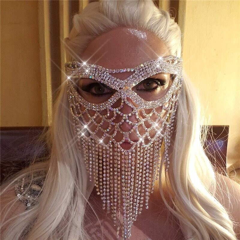 Swarovski Crystal Rhinestone Bling Eye Mask: Alisha