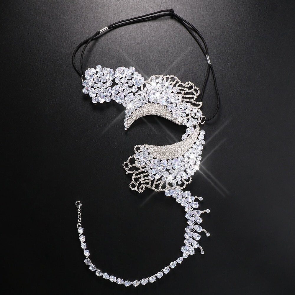 Swarovski Crystal Rhinestone Bling Eye Mask: Chantel