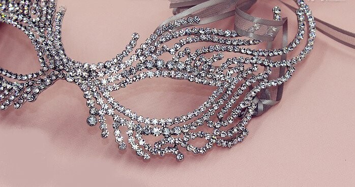 Swarovski Crystal Rhinestone Bling Eye Mask: Crystal