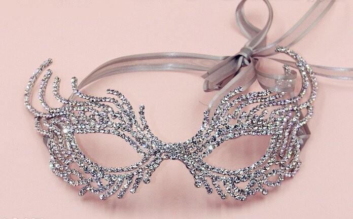 Swarovski Crystal Rhinestone Bling Eye Mask: Crystal