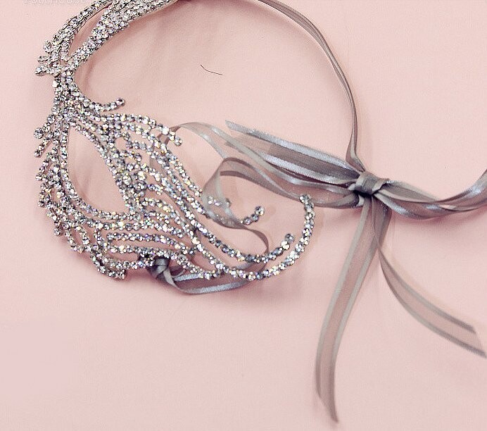 Swarovski Crystal Rhinestone Bling Eye Mask: Crystal
