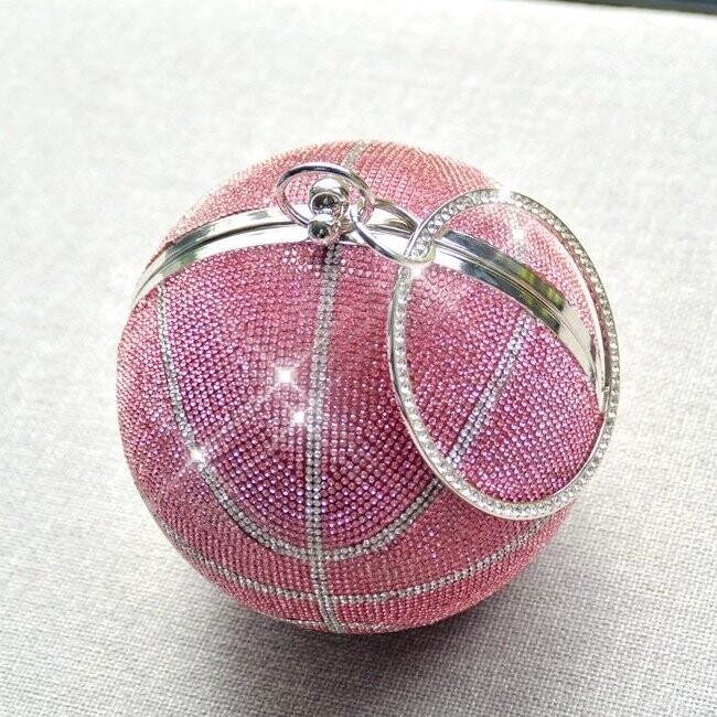 Swarovski Crystal Rhinestone Bling Basketball Clutch Purse