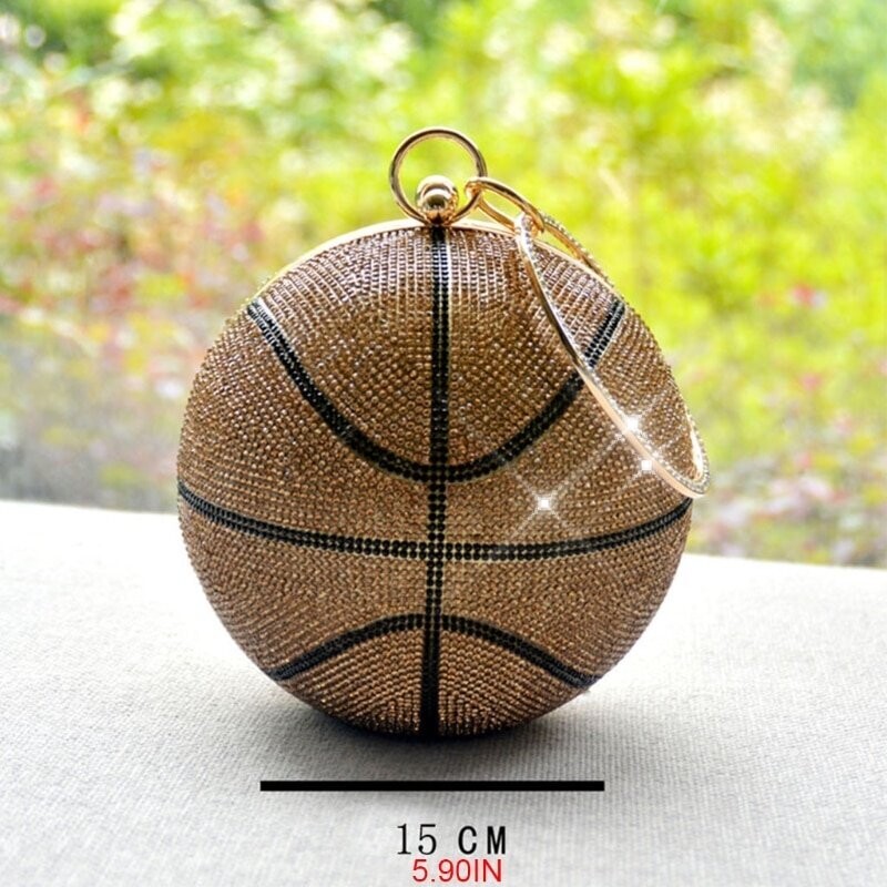 Swarovski Crystal Rhinestone Bling Basketball Clutch Purse