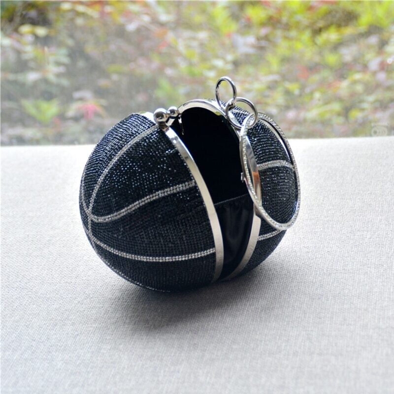 Swarovski Crystal Rhinestone Bling Basketball Clutch Purse