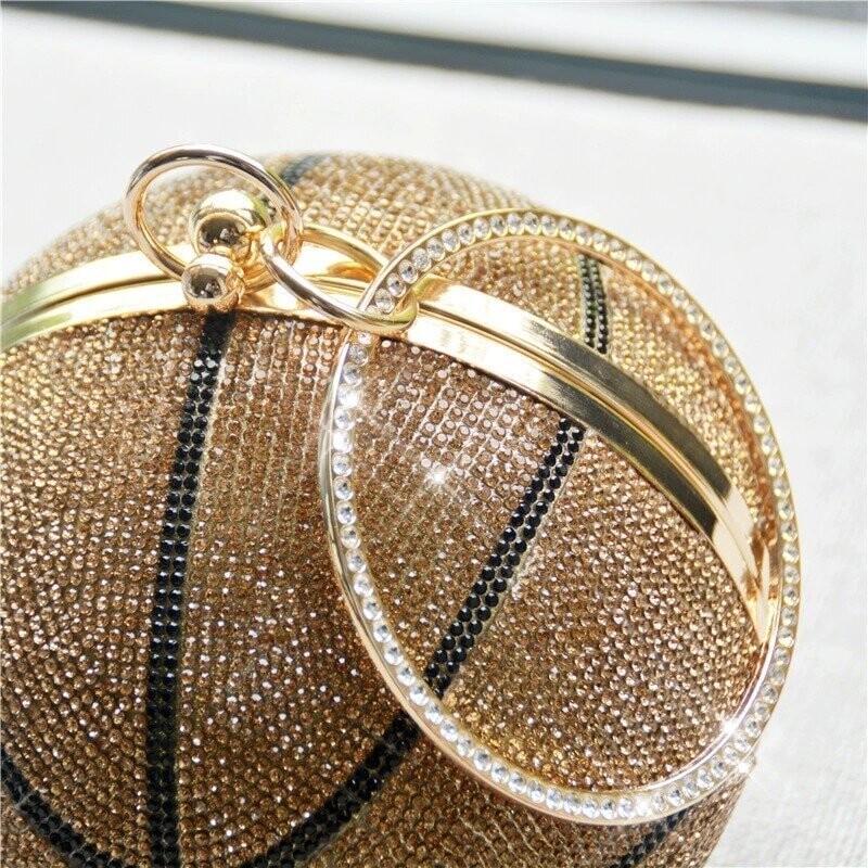 Swarovski Crystal Rhinestone Bling Basketball Clutch Purse