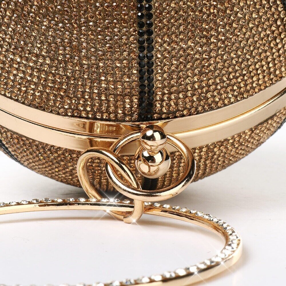 Swarovski Crystal Rhinestone Bling Basketball Clutch Purse