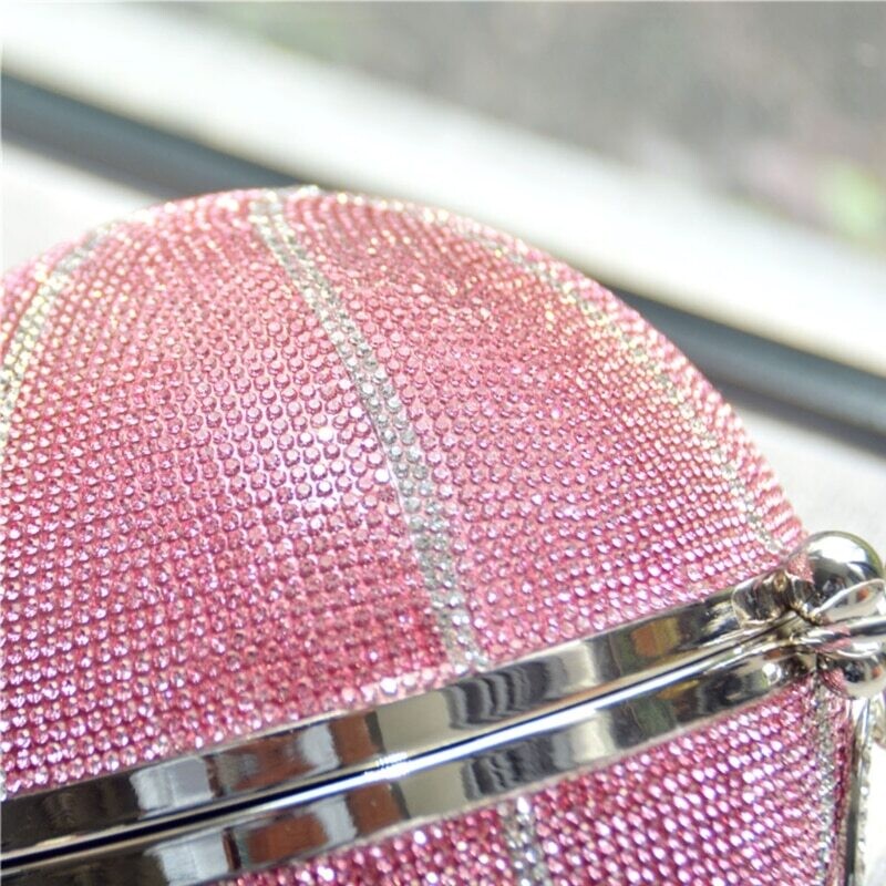 Swarovski Crystal Rhinestone Bling Basketball Clutch Purse