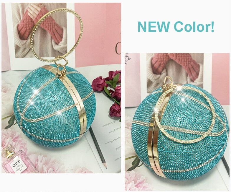 Swarovski Crystal Rhinestone Bling Basketball Clutch Purse