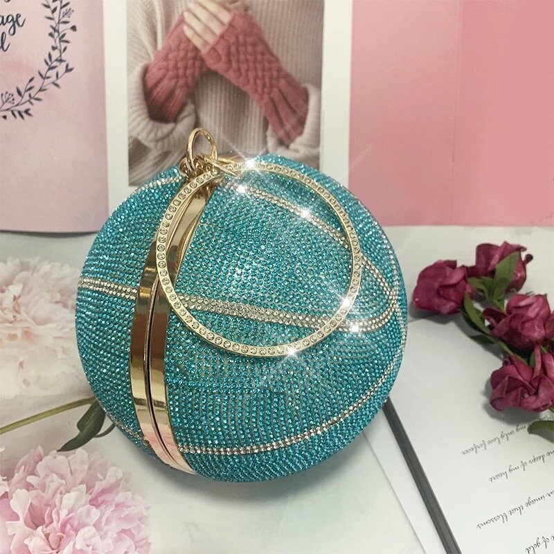 Swarovski Crystal Rhinestone Bling Basketball Clutch Purse