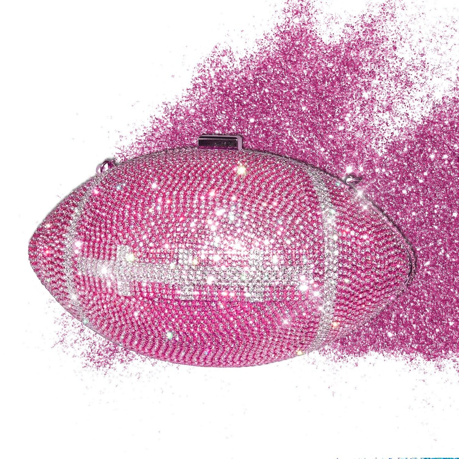 Swarovski Crystal Rhinestone Bling Football Clutch Purse