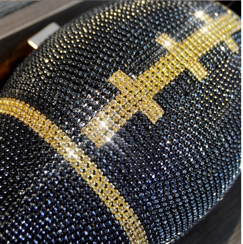 Swarovski Crystal Rhinestone Bling Football Clutch Purse
