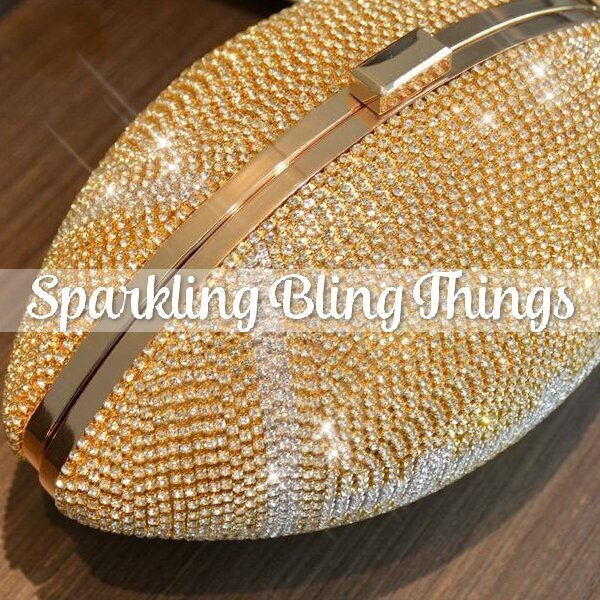 Swarovski Crystal Rhinestone Bling Football Clutch Purse