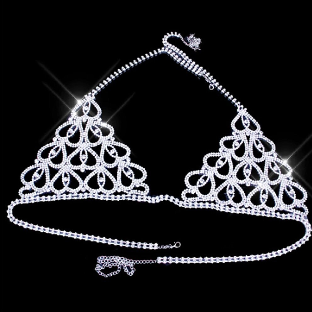 Swarovski Crystal Rhinestone Bling Heart Bikini
