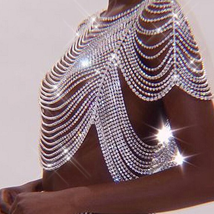 Swarovski Crystal Rhinestone Bling Flapper Top &amp; Skirt