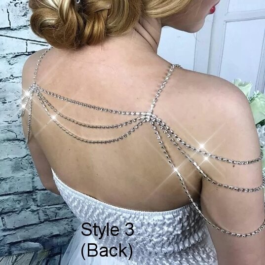 Swarovski Crystal Rhinestone Bling Shoulder Necklaces