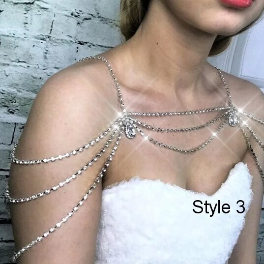 Swarovski Crystal Rhinestone Bling Shoulder Necklaces