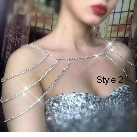 Swarovski Crystal Rhinestone Bling Shoulder Necklaces