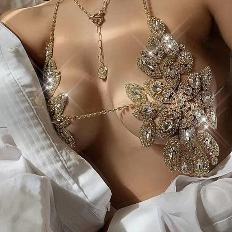 Swarovski Crystal Floral Rhinestone Bling Bikini