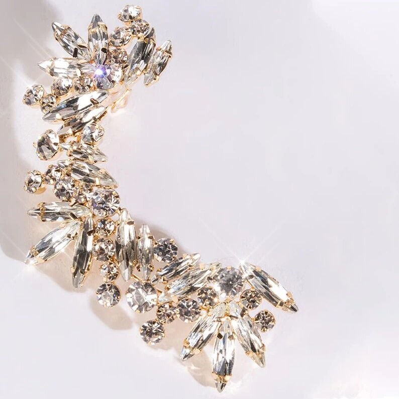 Swarovski Crystal Rhinestone Bling Earring Clip Cuff