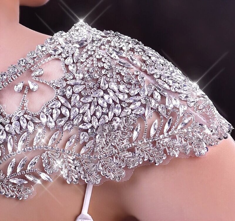 Swarovski Crystal Rhinestone Bling Shoulder Necklace Bolero