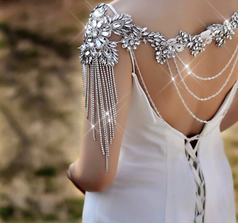 Swarovski Crystal Rhinestone Bling Shoulder Necklace Bolero