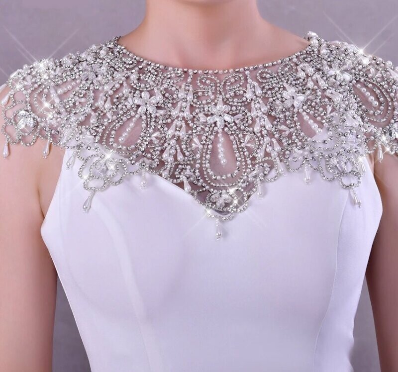 Swarovski Crystal Rhinestone Bling Shoulder Necklace Bolero
