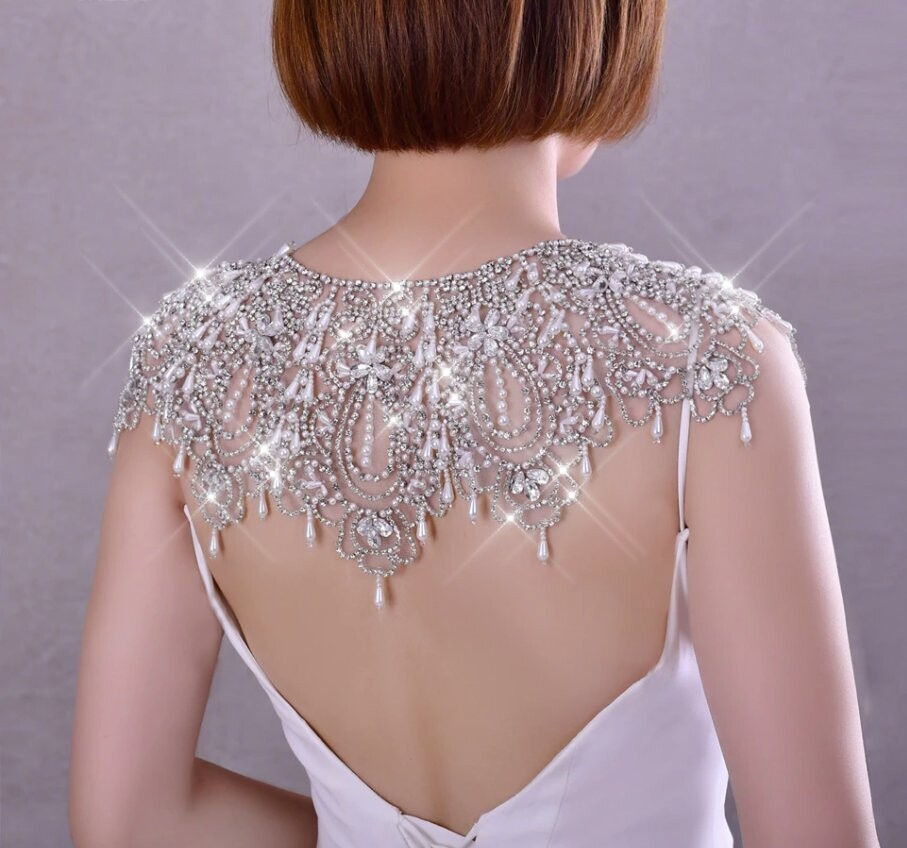 Swarovski Crystal Rhinestone Bling Shoulder Necklace Bolero