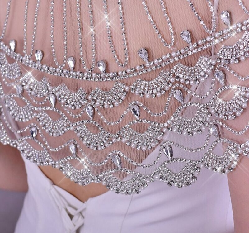 Swarovski Crystal Rhinestone Bling Shoulder Necklace Bolero