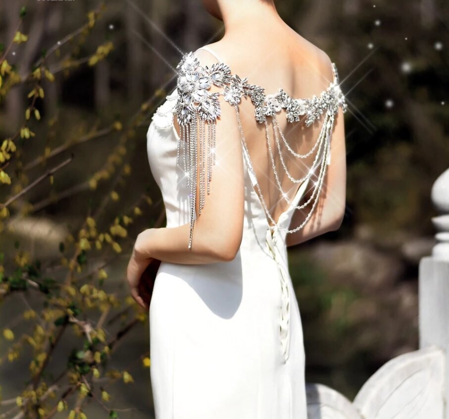 Swarovski Crystal Rhinestone Bling Shoulder Necklace Bolero