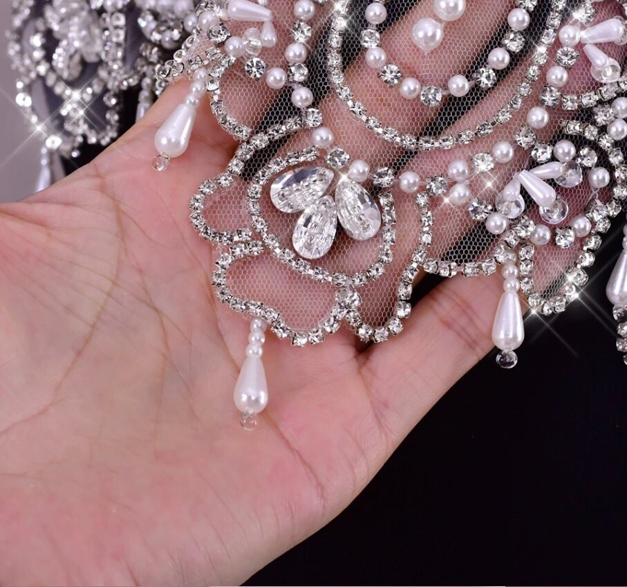 Swarovski Crystal Rhinestone Bling Shoulder Necklace Bolero