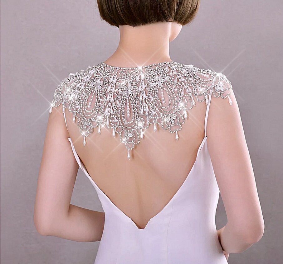 Swarovski Crystal Rhinestone Bling Shoulder Necklace Bolero