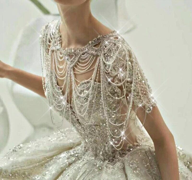 Swarovski Crystal Rhinestone Bling Shoulder Necklace Bolero