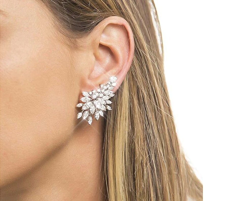 Swarovski Crystal Rhinestone Bling Pierced Earring s