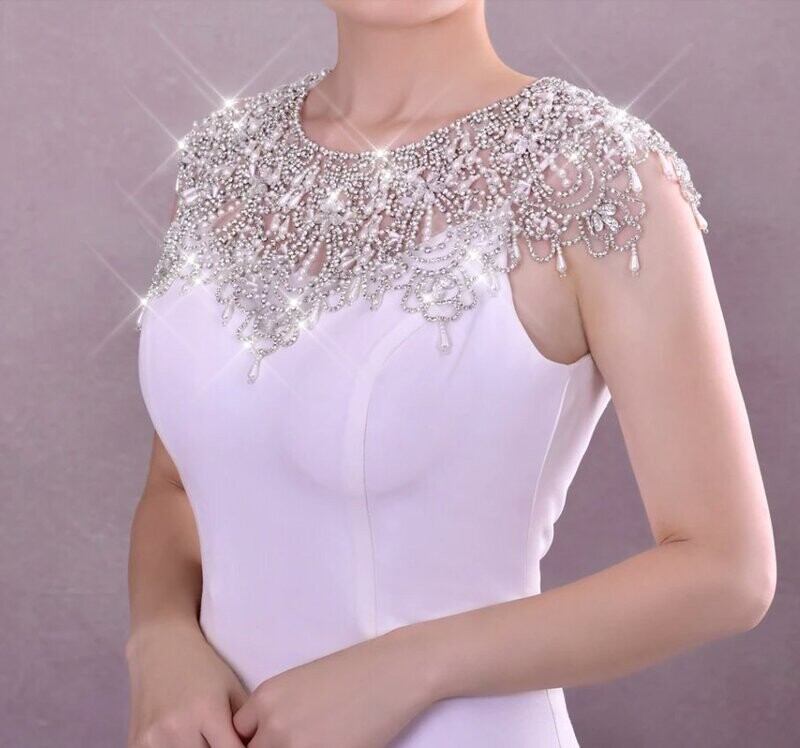 Swarovski Crystal Rhinestone Bling Shoulder Necklace Bolero