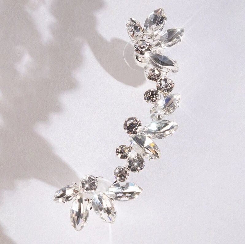 Swarovski Crystal Rhinestone Bling Earring Clip Cuff