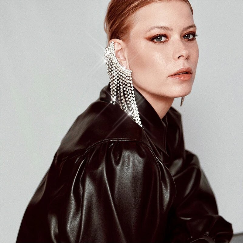 Swarovski Crystal Rhinestone Bling Earring Tassels