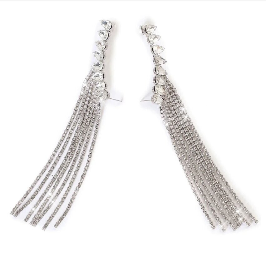 Swarovski Crystal Rhinestone Bling Earring Tassels