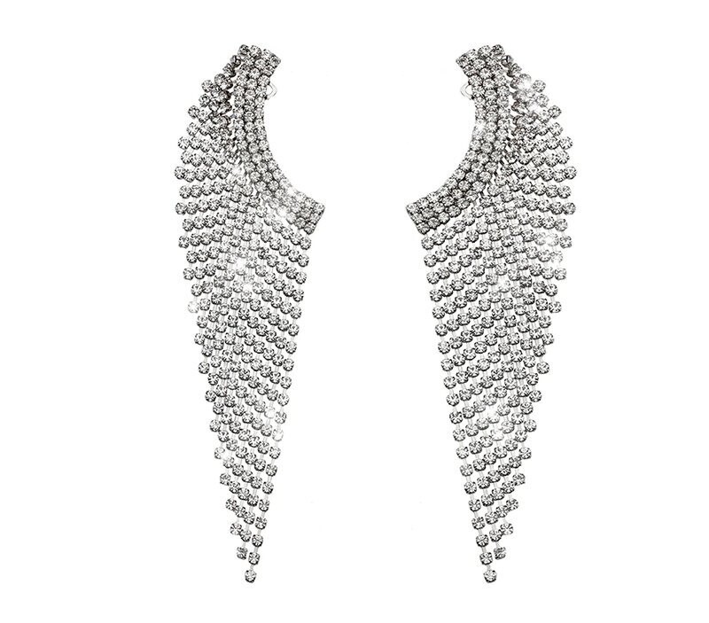 Swarovski Crystal Rhinestone Bling Earring Tassels
