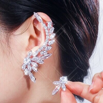 Swarovski Crystal Rhinestone Bling Earring Clip Cuff