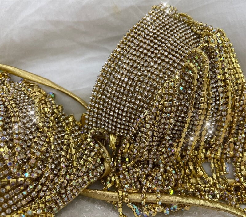 Swarovski Crystal Rhinestone Bling Tassel Bikini