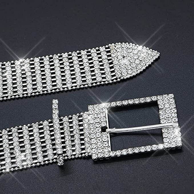 Swarovski Crystal Rhinestone Bling Belt Rectangle Buckle