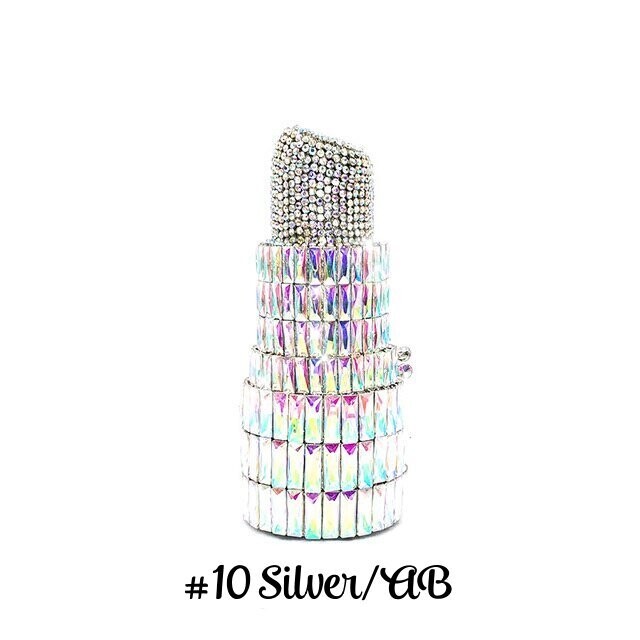 Swarovski Crystal Rhinestone Bling Lipstick Purse: Gold Silver Pink Red Several Colors: Slim