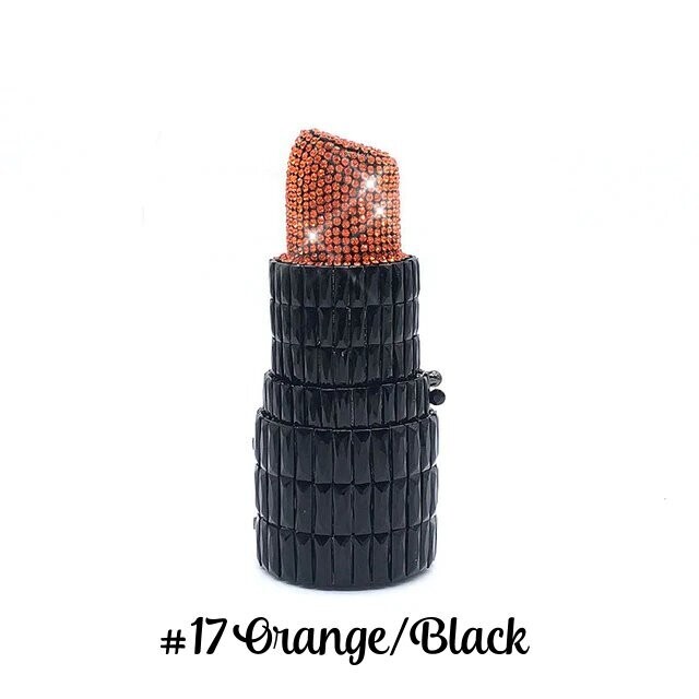 Swarovski Crystal Rhinestone Bling Lipstick Purse: Gold Silver Pink Red Several Colors: Slim