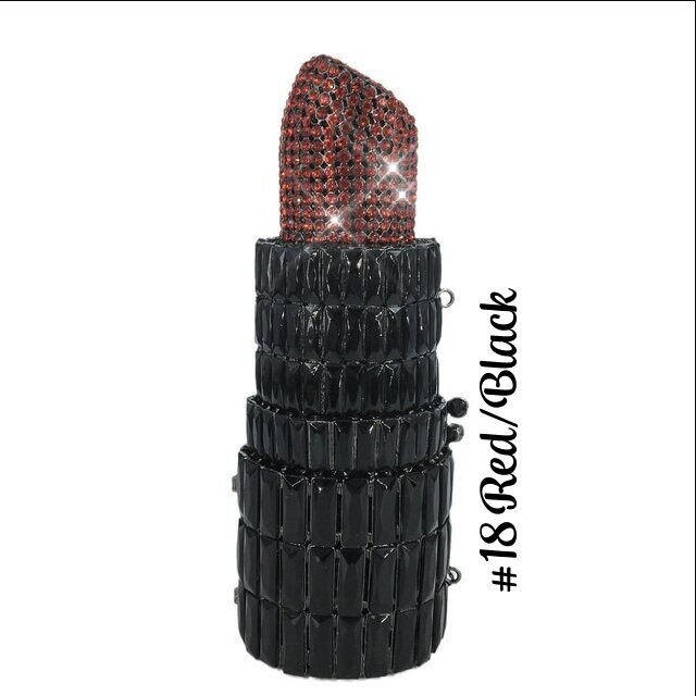 Swarovski Crystal Rhinestone Bling Lipstick Purse: Gold Silver Pink Red Several Colors: Slim