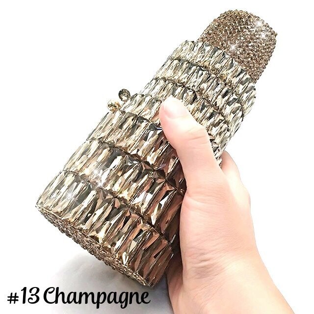 Swarovski Crystal Rhinestone Bling Lipstick Purse: Gold Silver Pink Red Several Colors: Slim