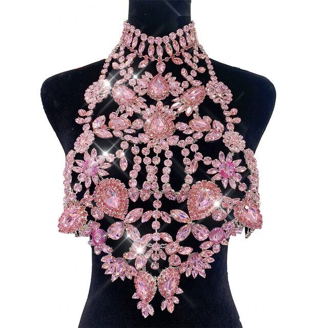 Swarovski Crystal Rhinestone Bling Halter Top
