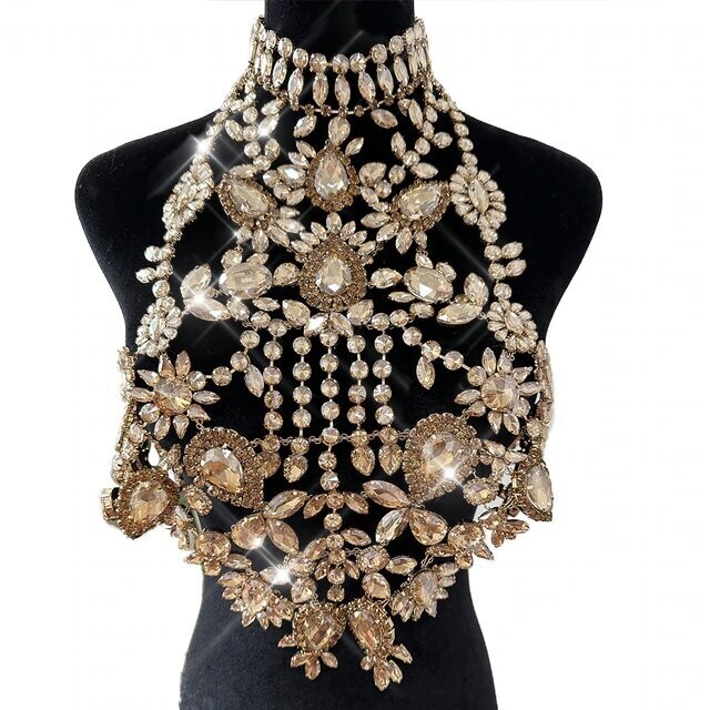 Swarovski Crystal Rhinestone Bling Halter Top